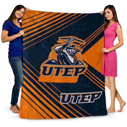 utep miners diagonal stripes blue blanket fashion forward