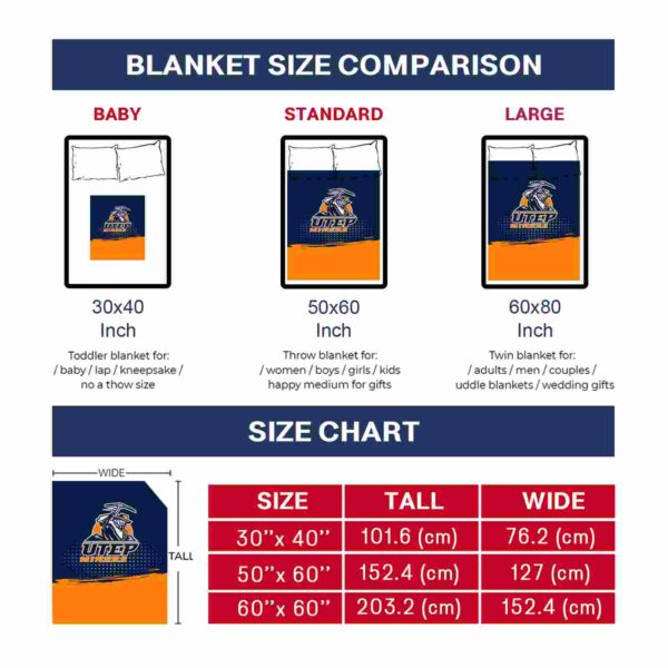 utep miners gradient dots blue blanket trendy