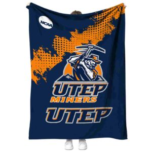 utep miners grunge texture blue blanket best selling