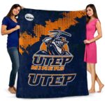 utep miners grunge texture blue blanket best selling