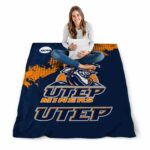 utep miners grunge texture blue blanket best selling