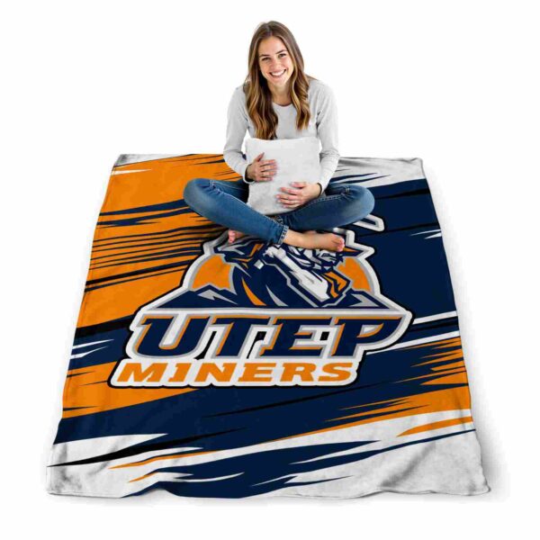 utep miners paint streaks blue white blanket high quality