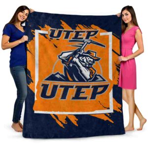 utep miners splatter effect blue blanket fashion forward