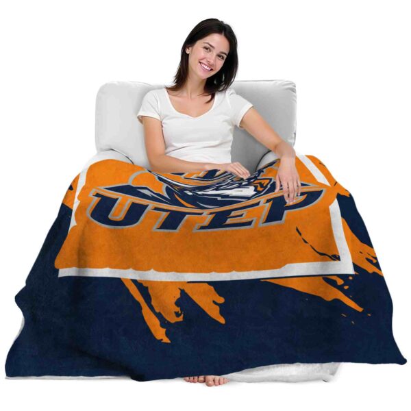 utep miners splatter effect blue blanket latest model