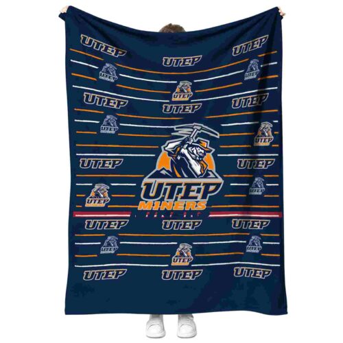 utep miners striped pattern blue blanket best selling