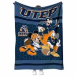 UTEP Miners Three Musketeers Blue Blanket 1 utep miners three musketeers blue blanket best selling