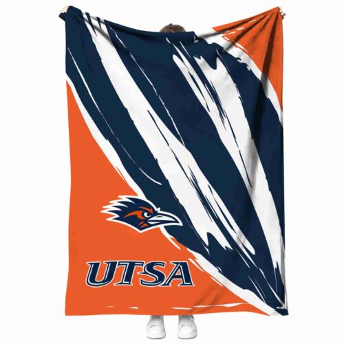 utsa roadrunners brushstrokes orange white blanket best selling