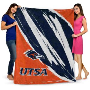 utsa roadrunners brushstrokes orange white blanket fashion forward