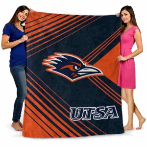 utsa roadrunners diagonal stripes orange blanket fashion forward