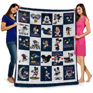 utsa roadrunners mickey minnie orange white blanket fashion forward