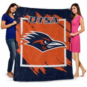 utsa roadrunners splatter effect orange blanket fashion forward