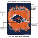 utsa roadrunners splatter effect orange blanket best selling