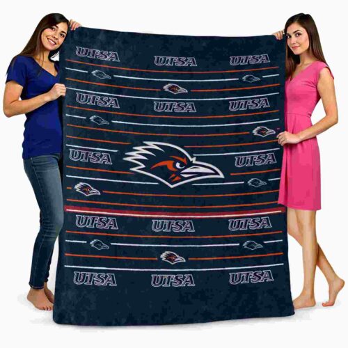 utsa roadrunners striped pattern orange blanket fashion forward