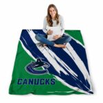 vancouver canucks brushstrokes blue white blanket best selling
