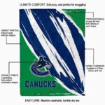 vancouver canucks brushstrokes blue white blanket best selling