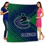 vancouver canucks diagonal stripes blue blanket best selling