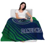 vancouver canucks diagonal stripes blue blanket best selling