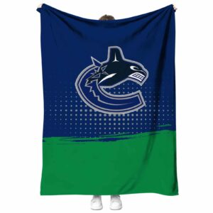 vancouver canucks gradient dots blue blanket best selling