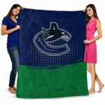 vancouver canucks gradient dots blue blanket best selling