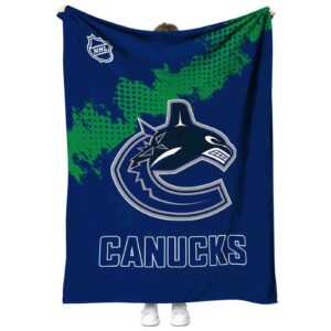 vancouver canucks grunge texture blue blanket best selling