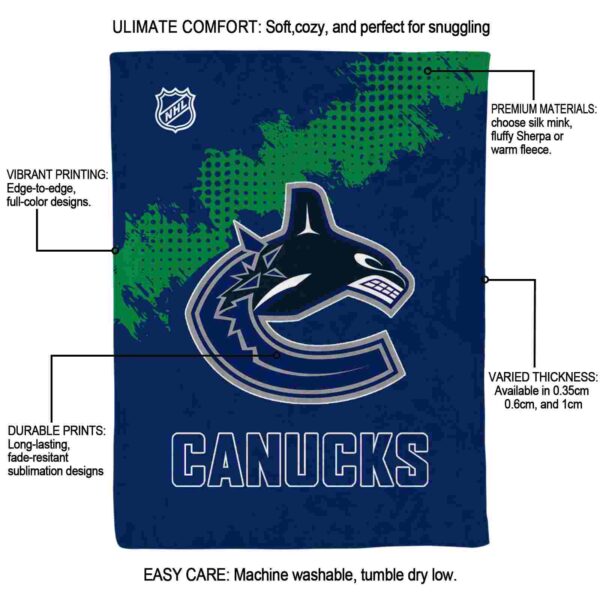 vancouver canucks grunge texture blue blanket new arrival