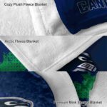 vancouver canucks grunge texture blue blanket premium grade