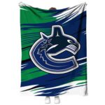 vancouver canucks paint streaks blue white blanket best selling