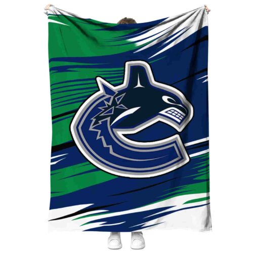 vancouver canucks paint streaks blue white blanket best selling