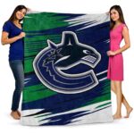 vancouver canucks paint streaks blue white blanket best selling
