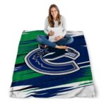 vancouver canucks paint streaks blue white blanket best selling