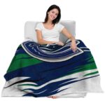 vancouver canucks paint streaks blue white blanket best selling