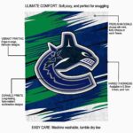 vancouver canucks paint streaks blue white blanket best selling