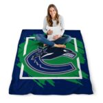 vancouver canucks splatter effect blue blanket best selling