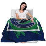 vancouver canucks splatter effect blue blanket best selling