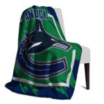 vancouver canucks splatter effect blue blanket best selling