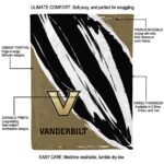 vanderbilt commodores brushstrokes black white blanket best selling