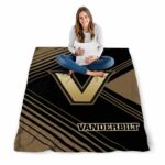 vanderbilt commodores diagonal stripes black blanket high quality