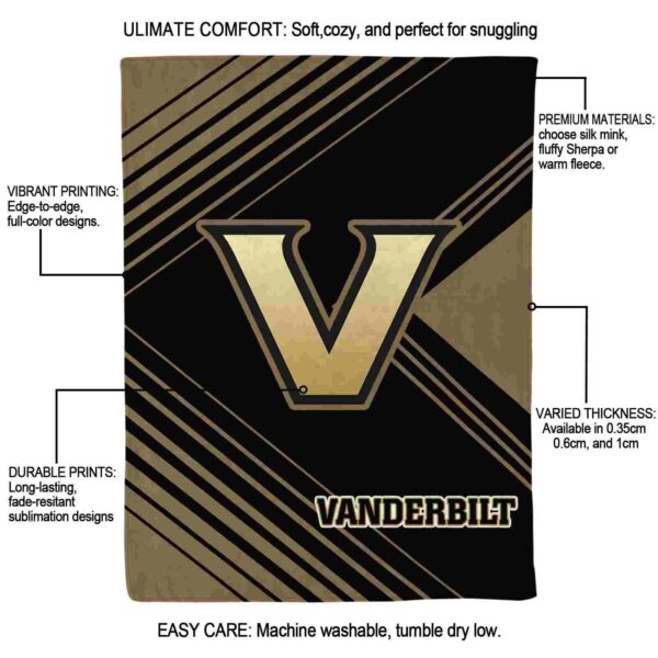 vanderbilt commodores diagonal stripes black blanket new arrival