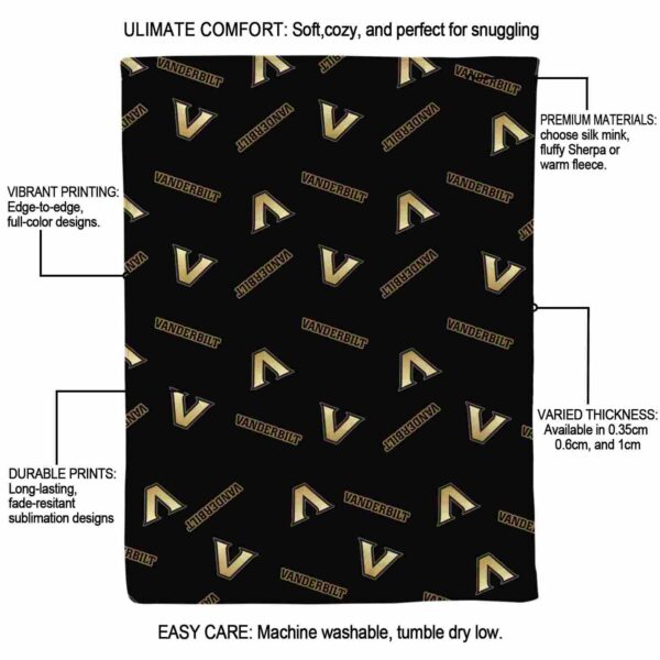 vanderbilt commodores diehard fans black blanket new arrival