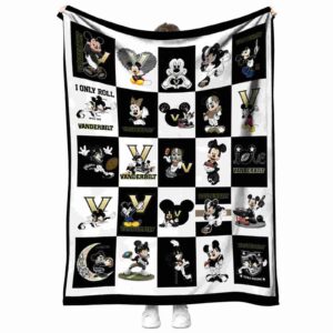 vanderbilt commodores mickey minnie black white blanket best selling