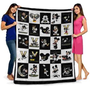 vanderbilt commodores mickey minnie black white blanket fashion forward