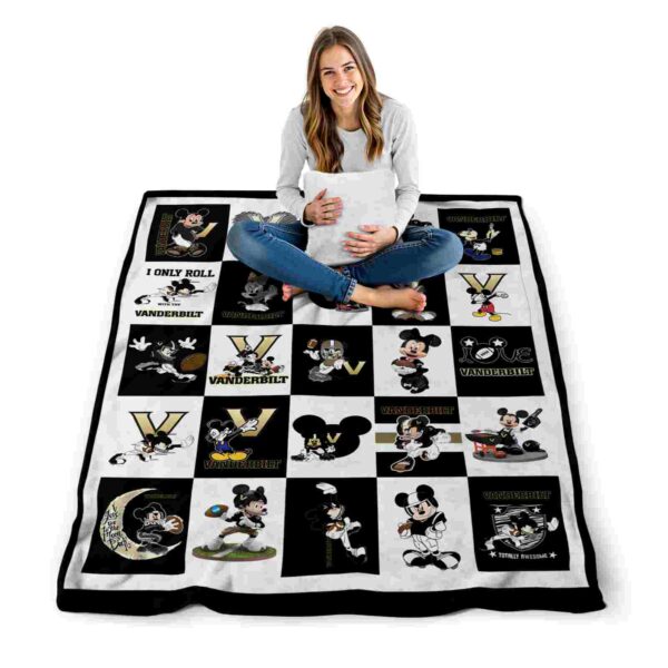 vanderbilt commodores mickey minnie black white blanket high quality