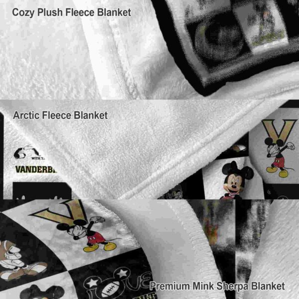 vanderbilt commodores mickey minnie black white blanket premium grade