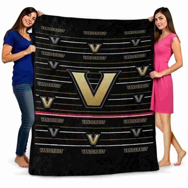 vanderbilt commodores striped pattern black blanket fashion forward