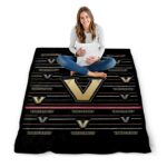 vanderbilt commodores striped pattern black blanket high quality