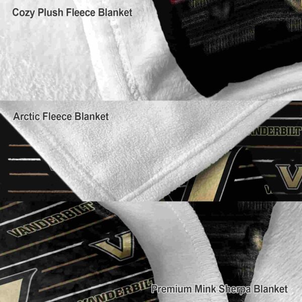 vanderbilt commodores striped pattern black blanket premium grade