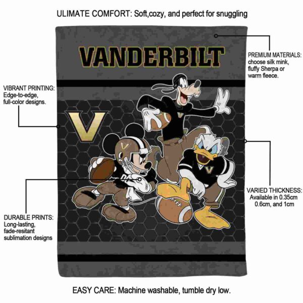 vanderbilt commodores three musketeers black blanket new arrival
