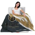 vegas golden knights brushstrokes tan white blanket best selling