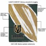 vegas golden knights brushstrokes tan white blanket best selling