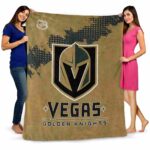 vegas golden knights grunge texture tan blanket best selling